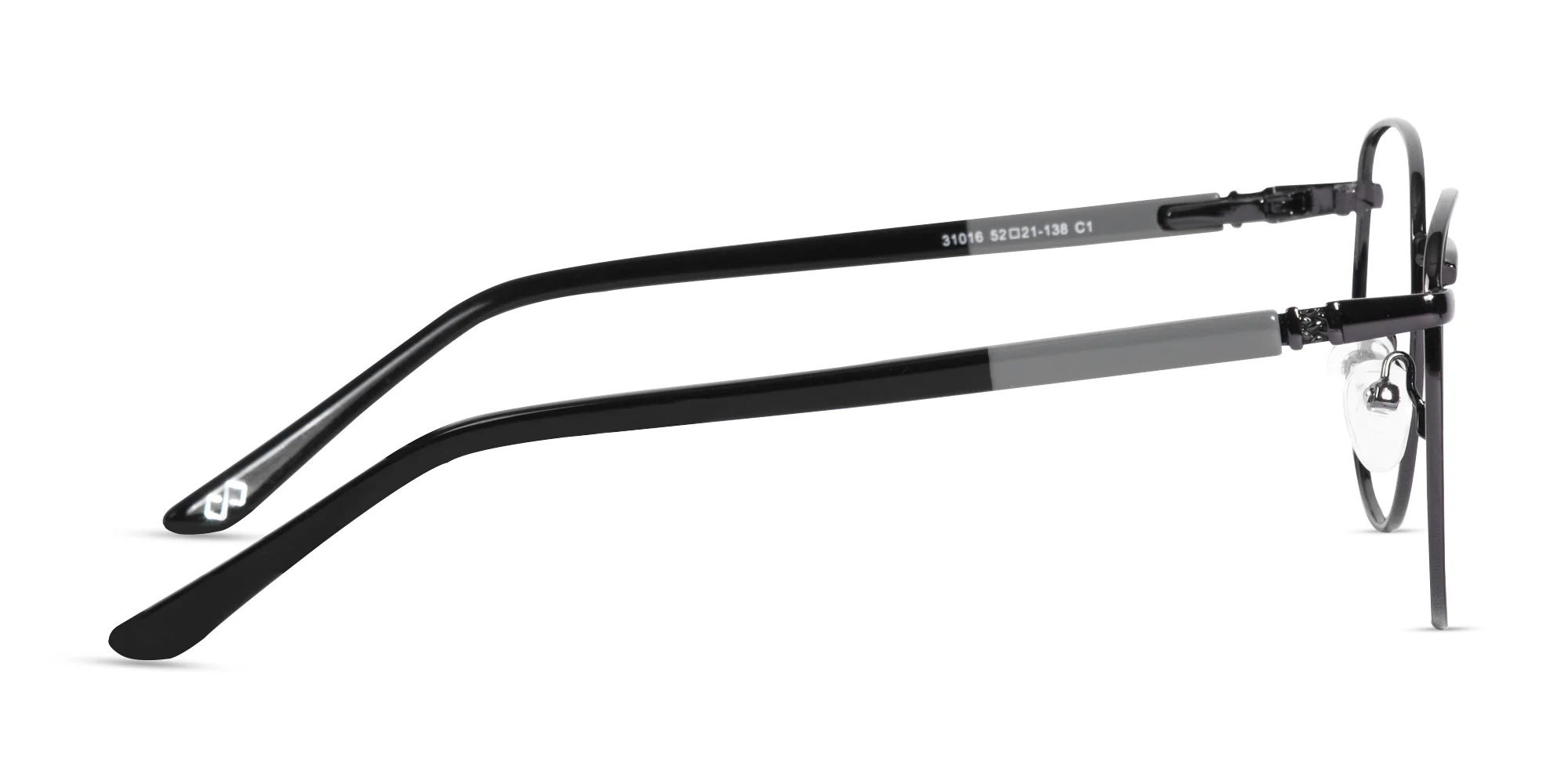 Thin Black Round Glasses-4