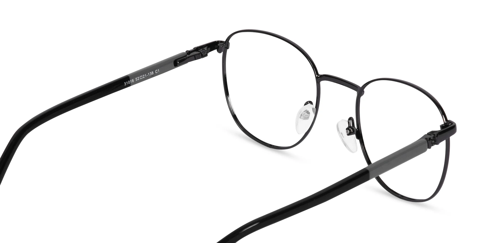 Thin Black Round Glasses-5