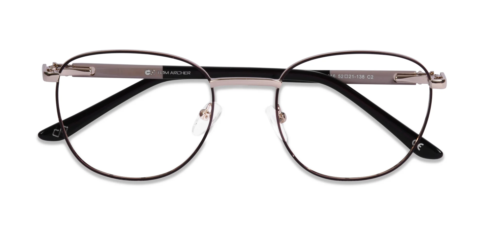 Thin Gold Round Glasses-6