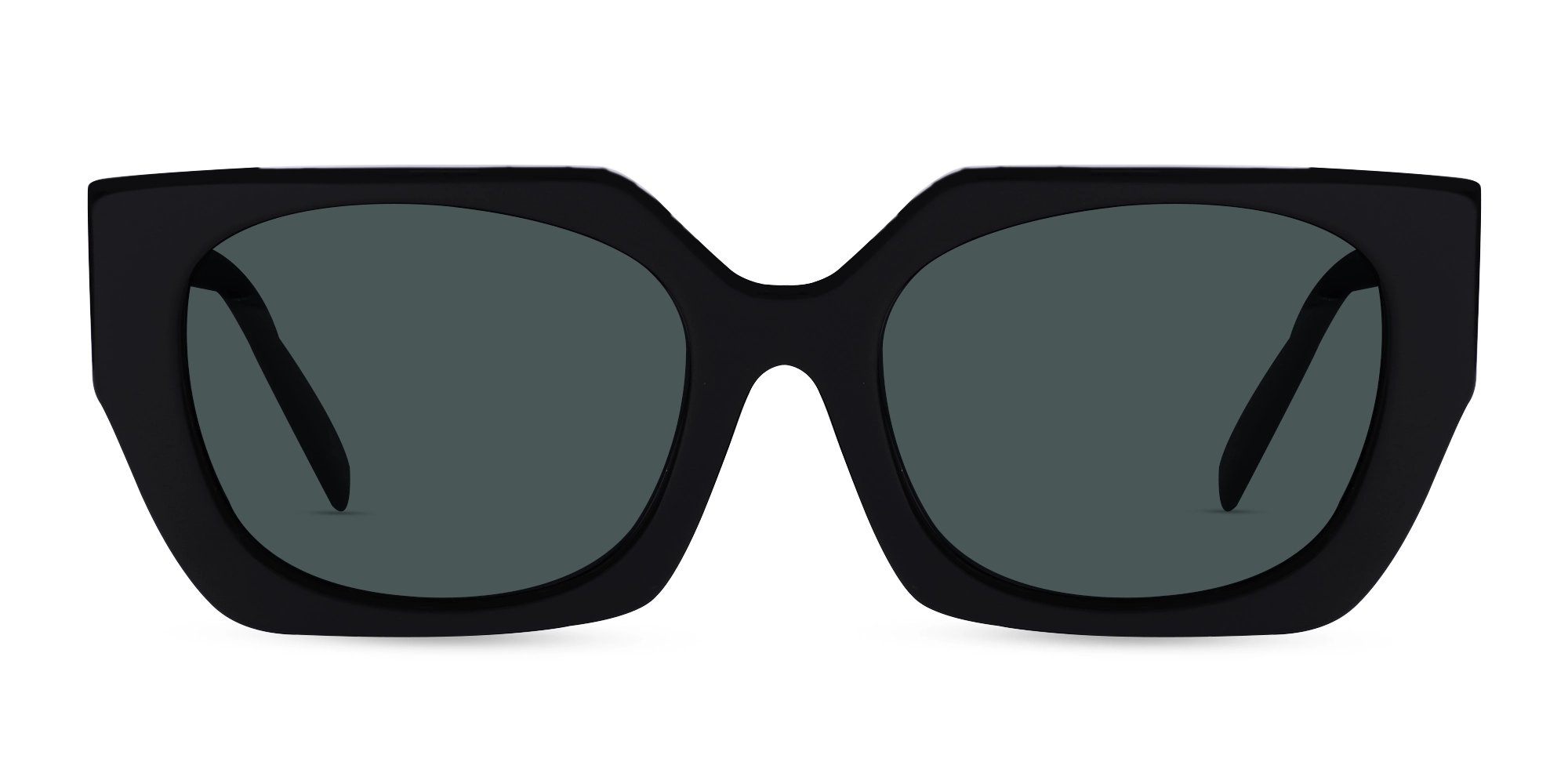 Square Dark Grey Solid Tinted Sunglasses-1