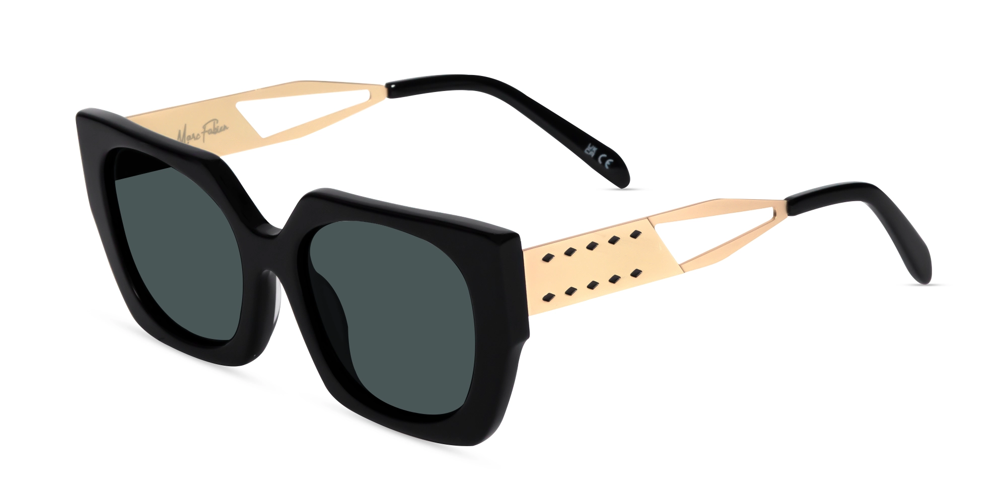 Square Dark Grey Solid Tinted Sunglasses-3