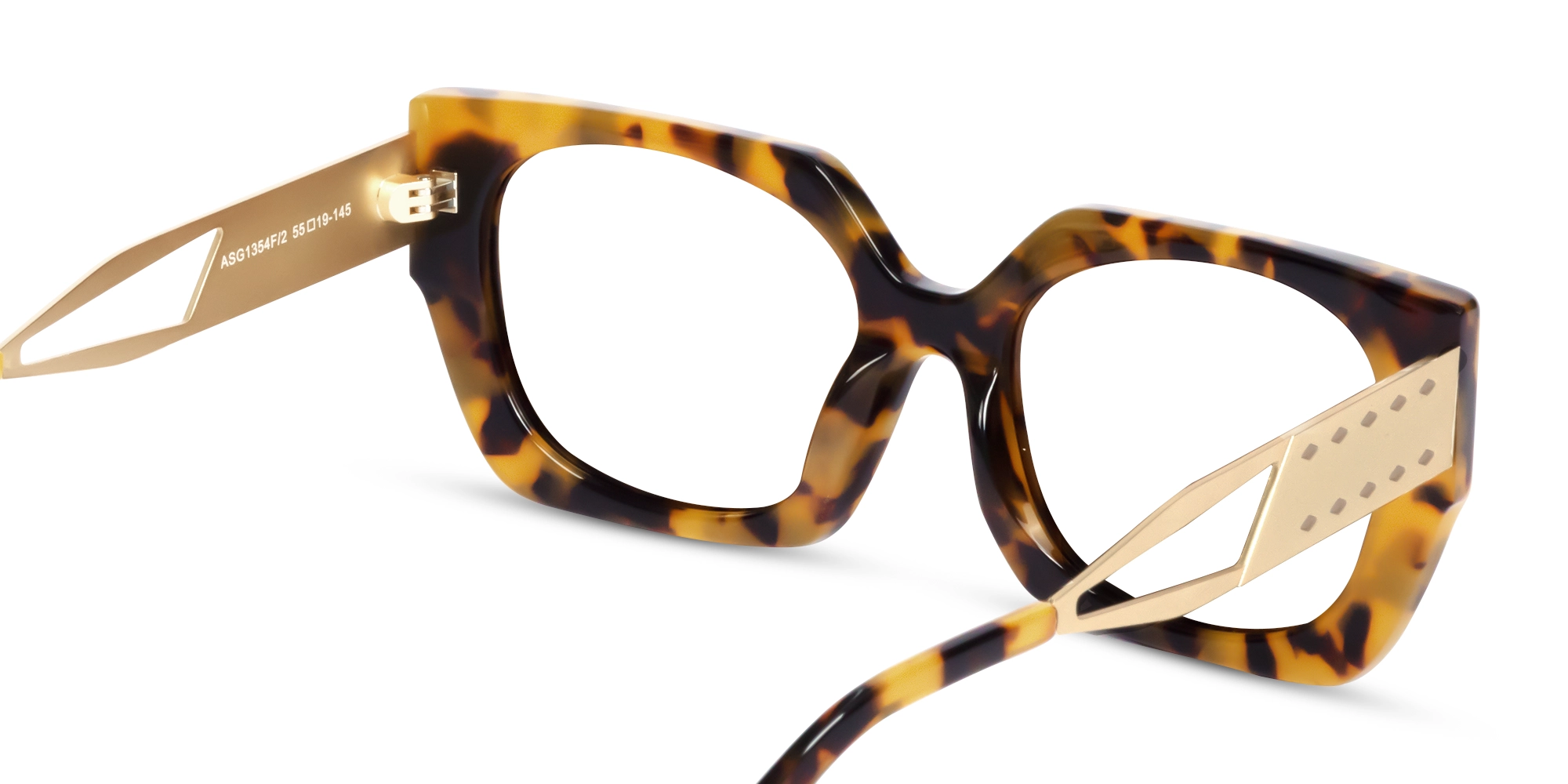 Metallic Gold & Tortoise Square Glasses
