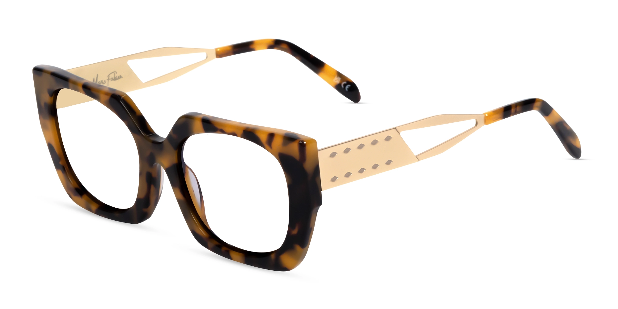 Metallic Gold & Tortoise Square Glasses