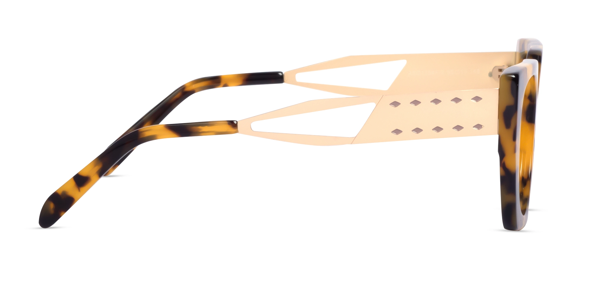 Metallic Gold & Tortoise Square Glasses