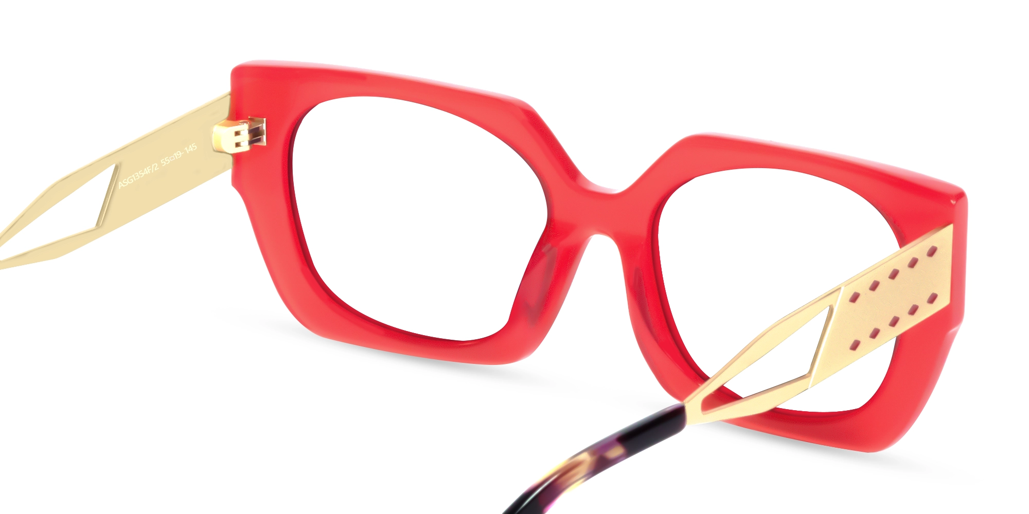 Metallic Gold & Marble Square Glasses