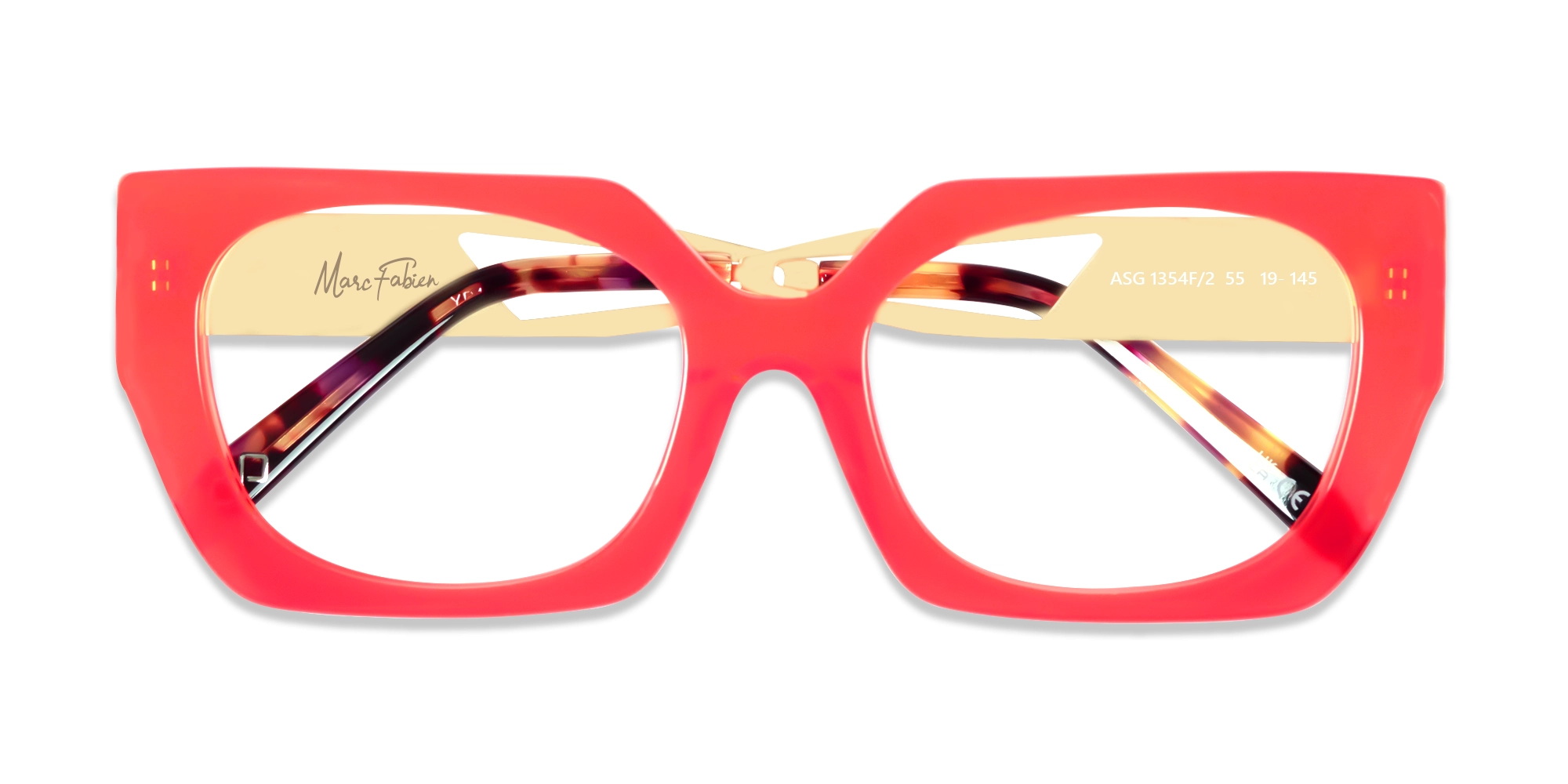 Metallic Gold & Marble Square Glasses