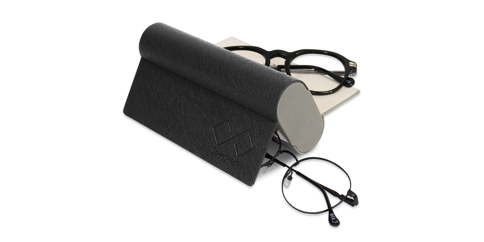 Grey & Black Vegan Leather Duo Case-2