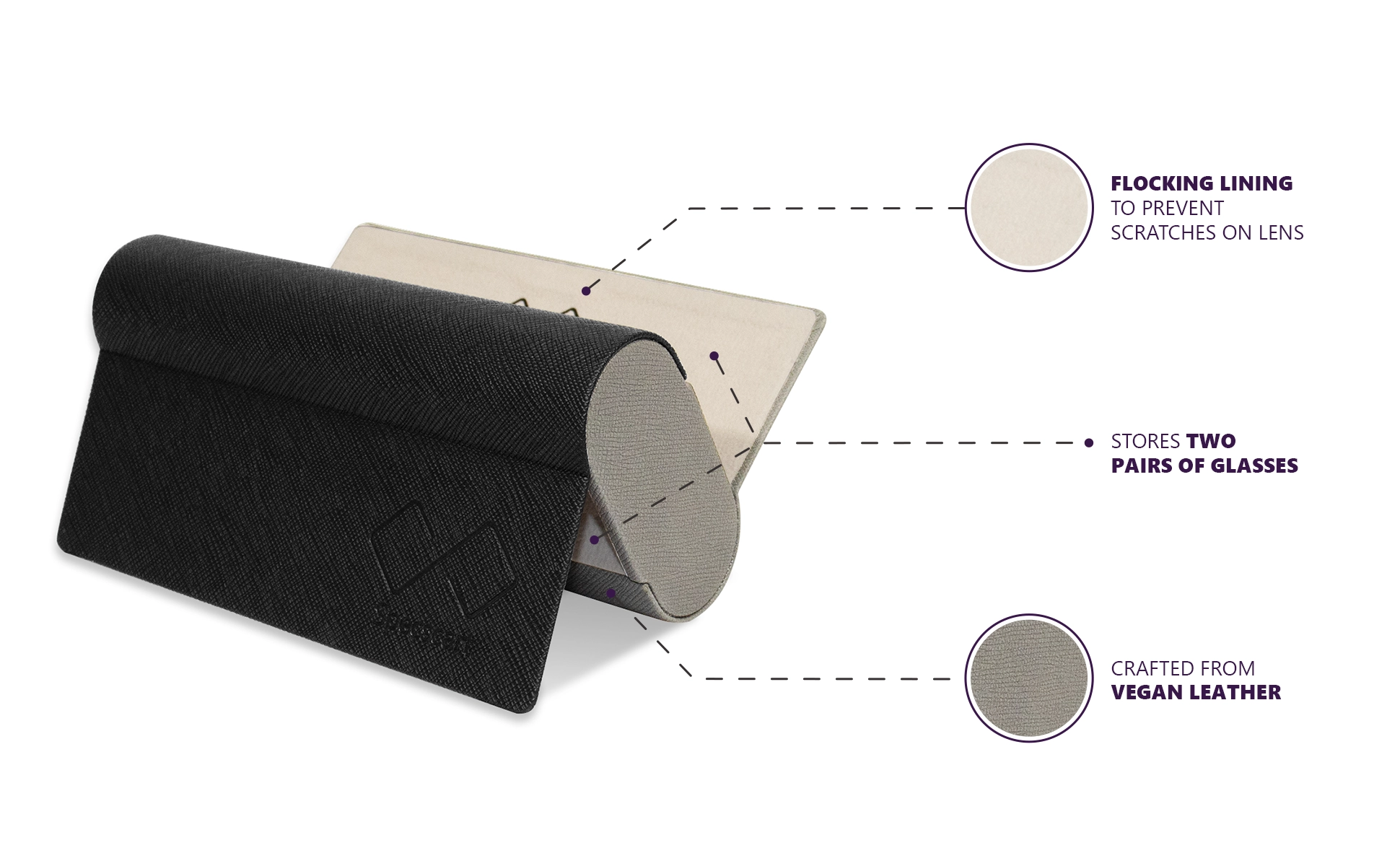 Grey & Black Vegan Leather Duo Case-4