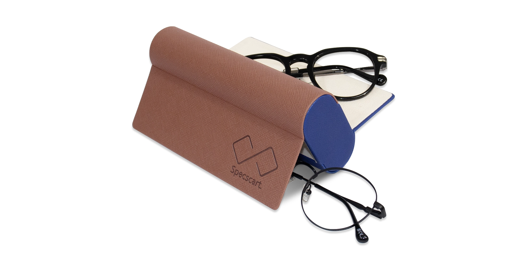 Brown & Blue Vegan Leather Duo Case-2