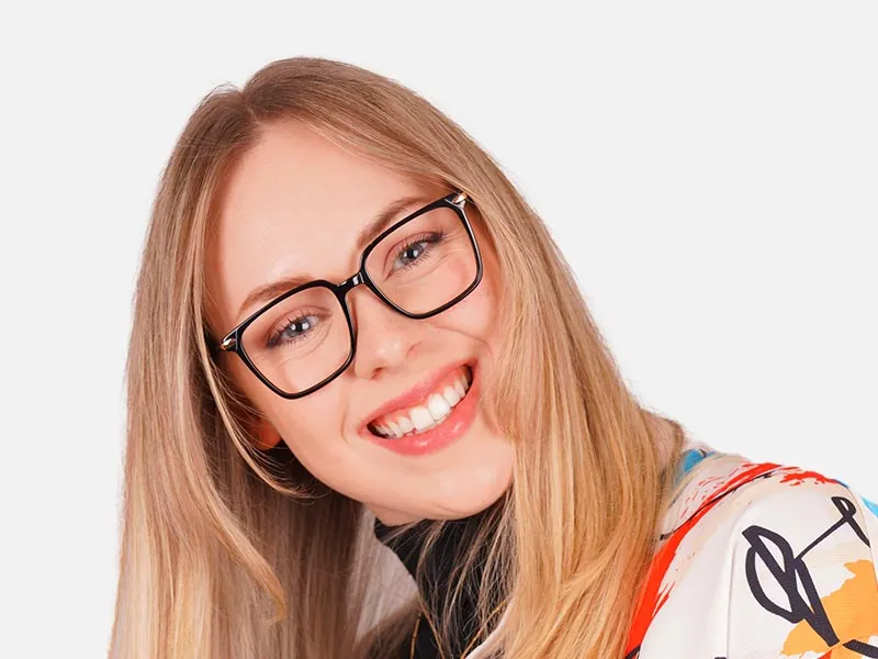 Black & Rose Gold Full Rim Square Glasses-2