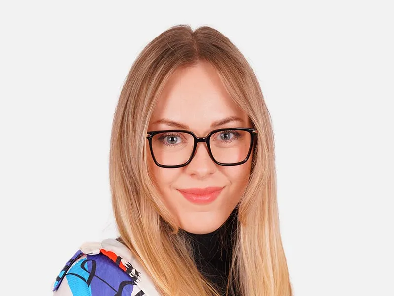 Black & Rose Gold Full Rim Square Glasses-2