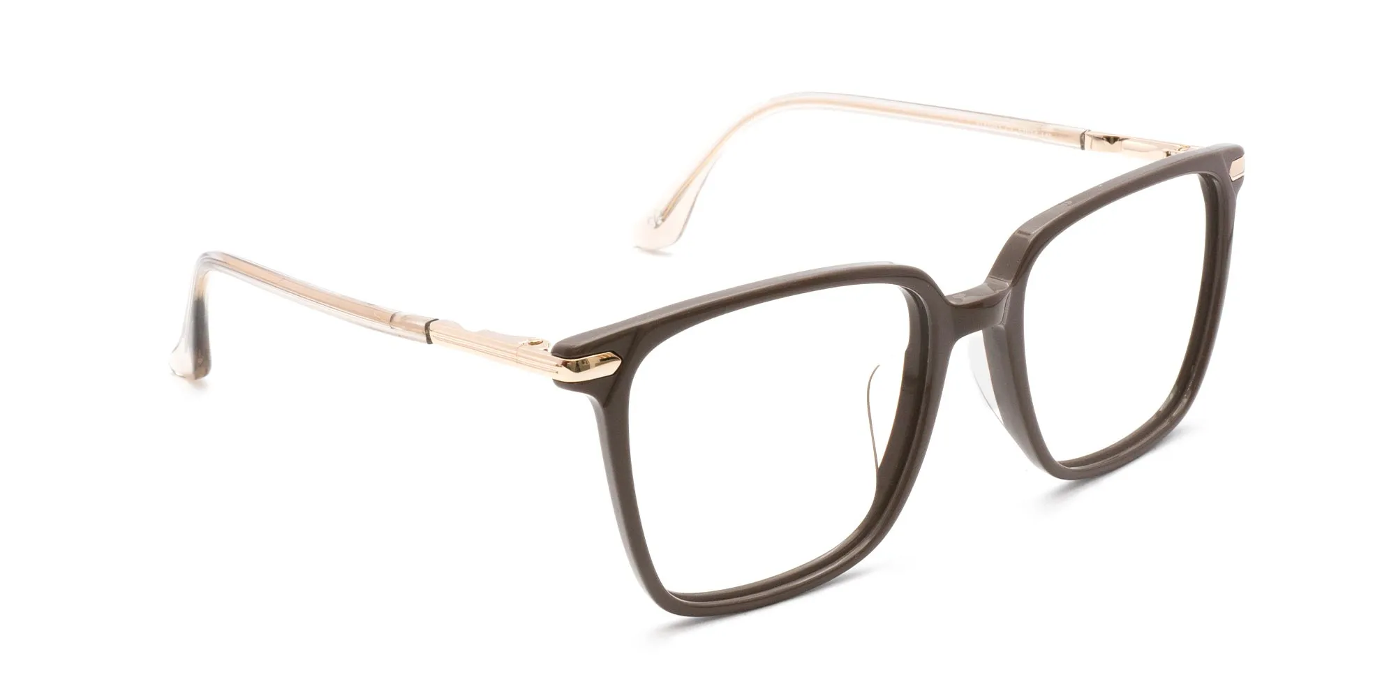 Mocha Brown Full Rim Square Glasses-2