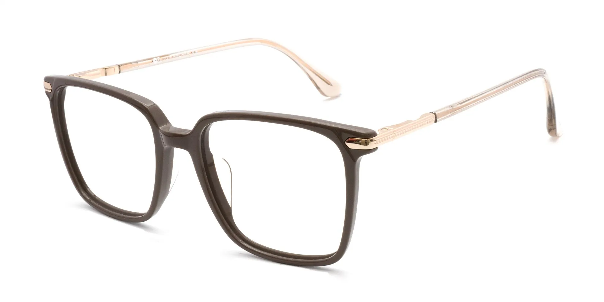 Mocha Brown Full Rim Square Glasses-2