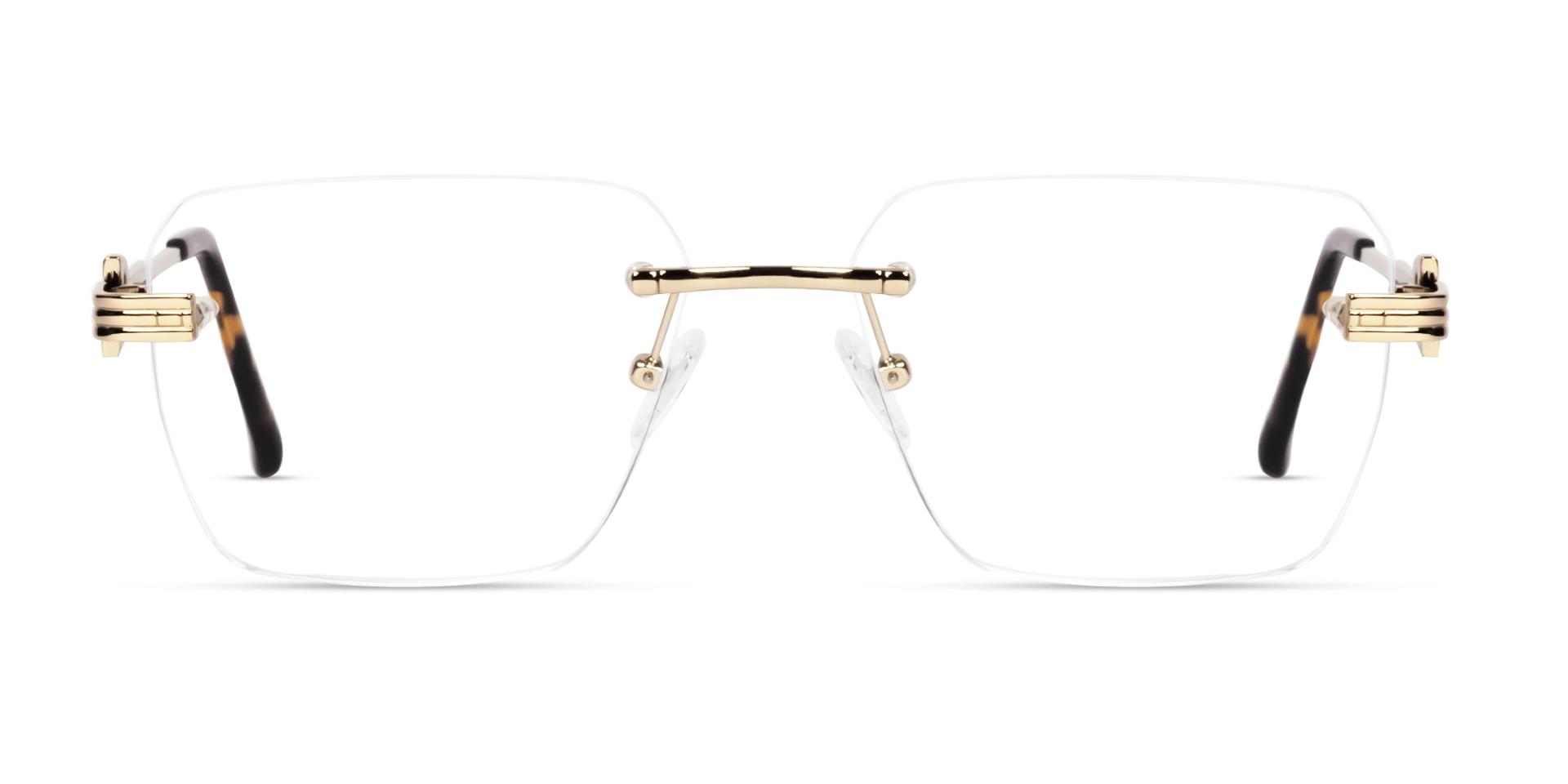 Champagne Gold Square Metal Rimless Glasses Champagne Gold Square Metal Rimless Glasses