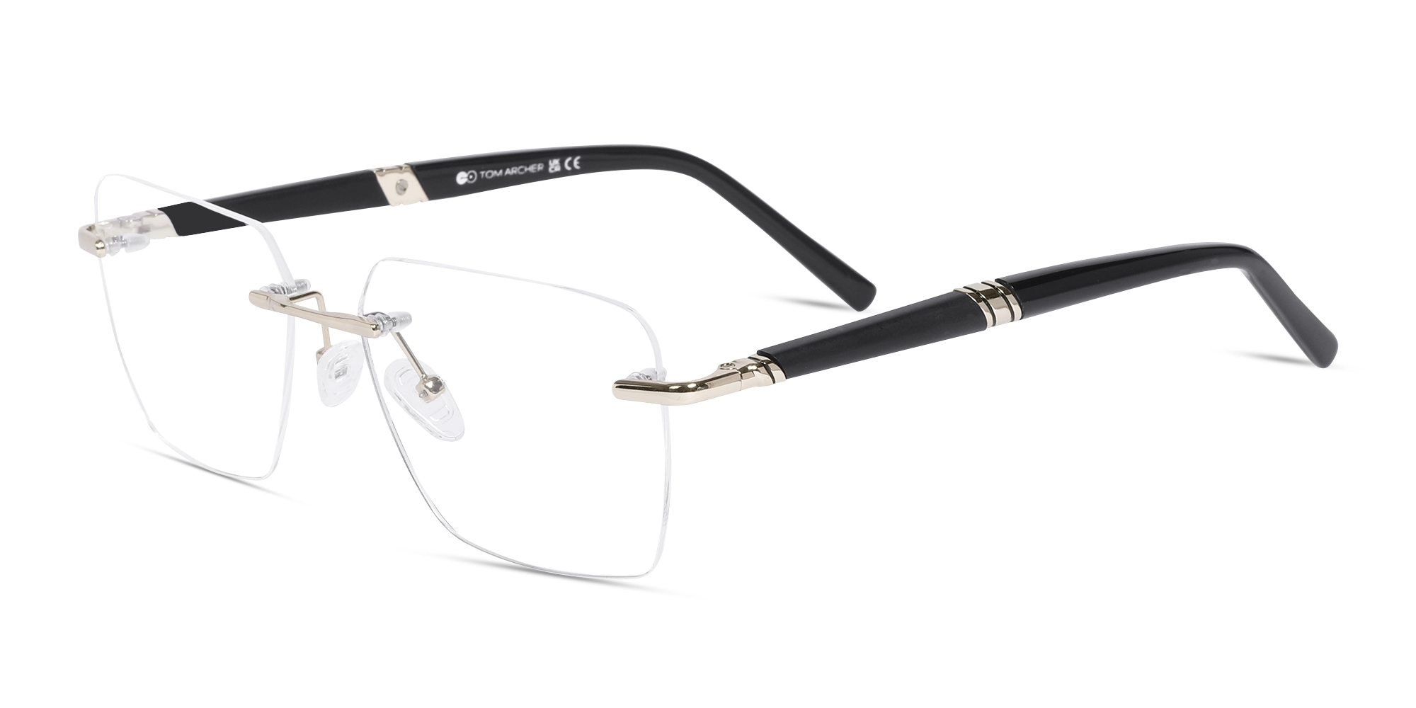 Gold Frame Rimless Glasses-3