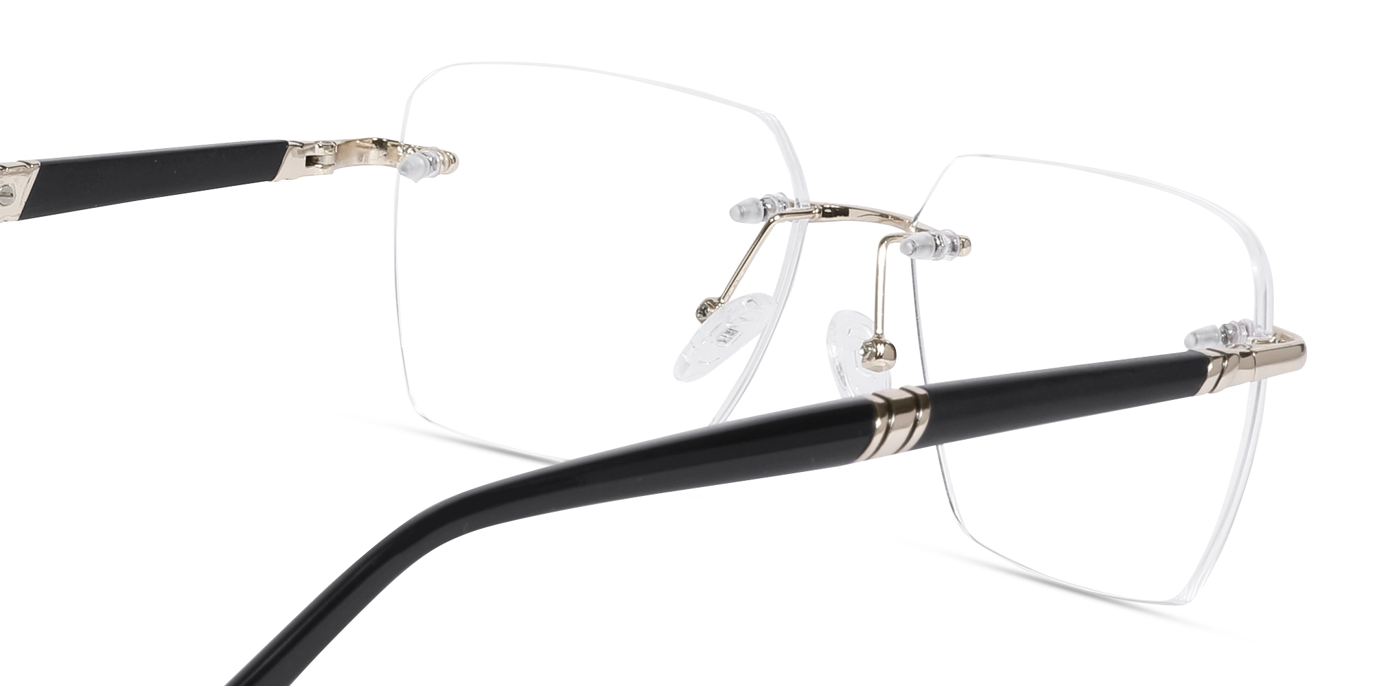 Gold Frame Rimless Glasses-5