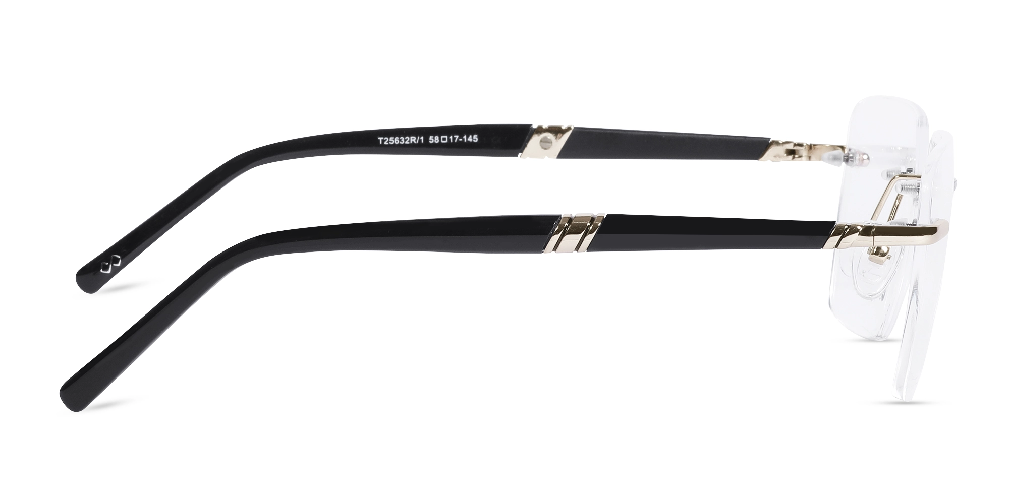 Gold Frame Rimless Glasses-4