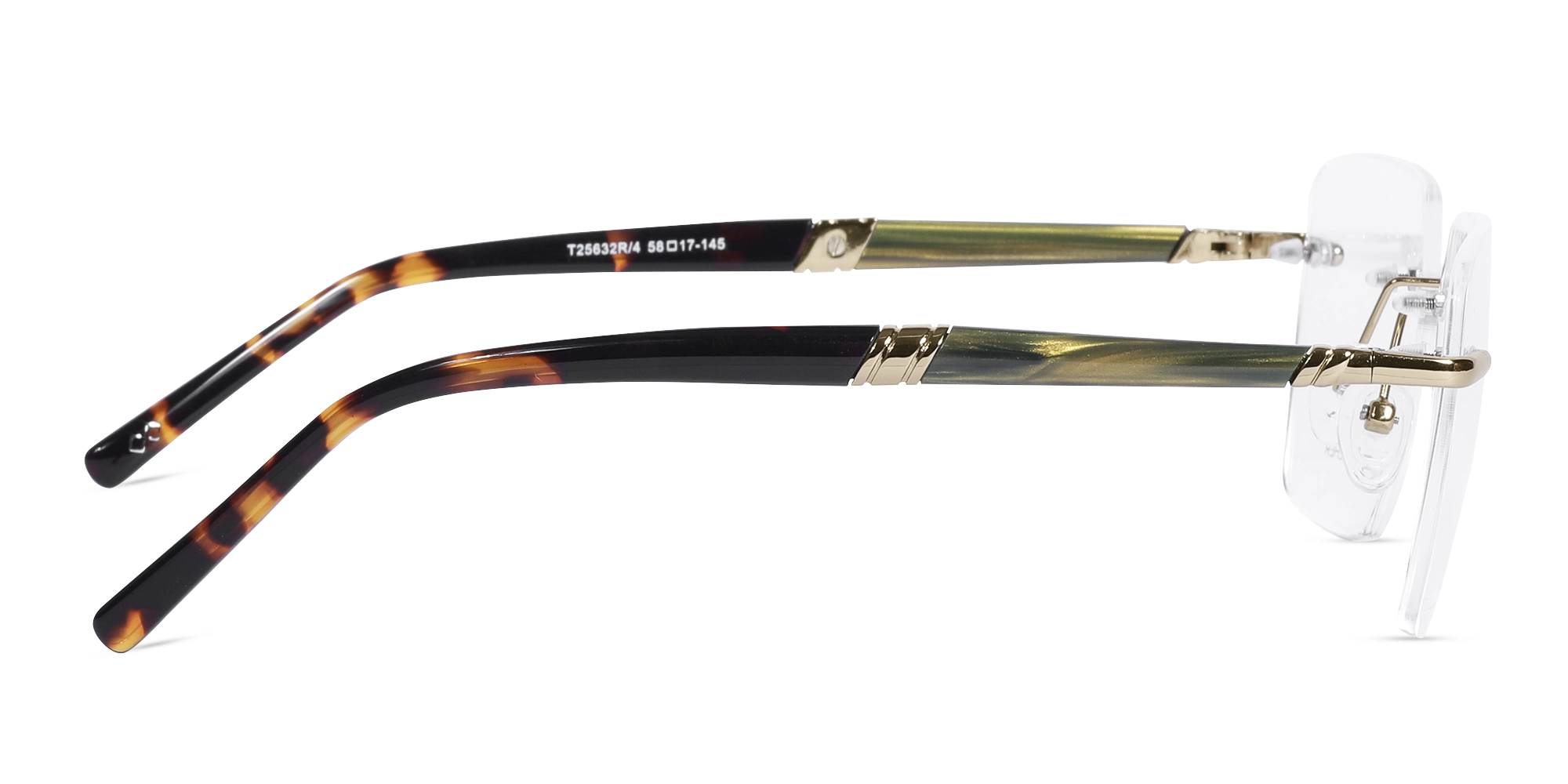 Gold Rimless Rectangle Glasses-4