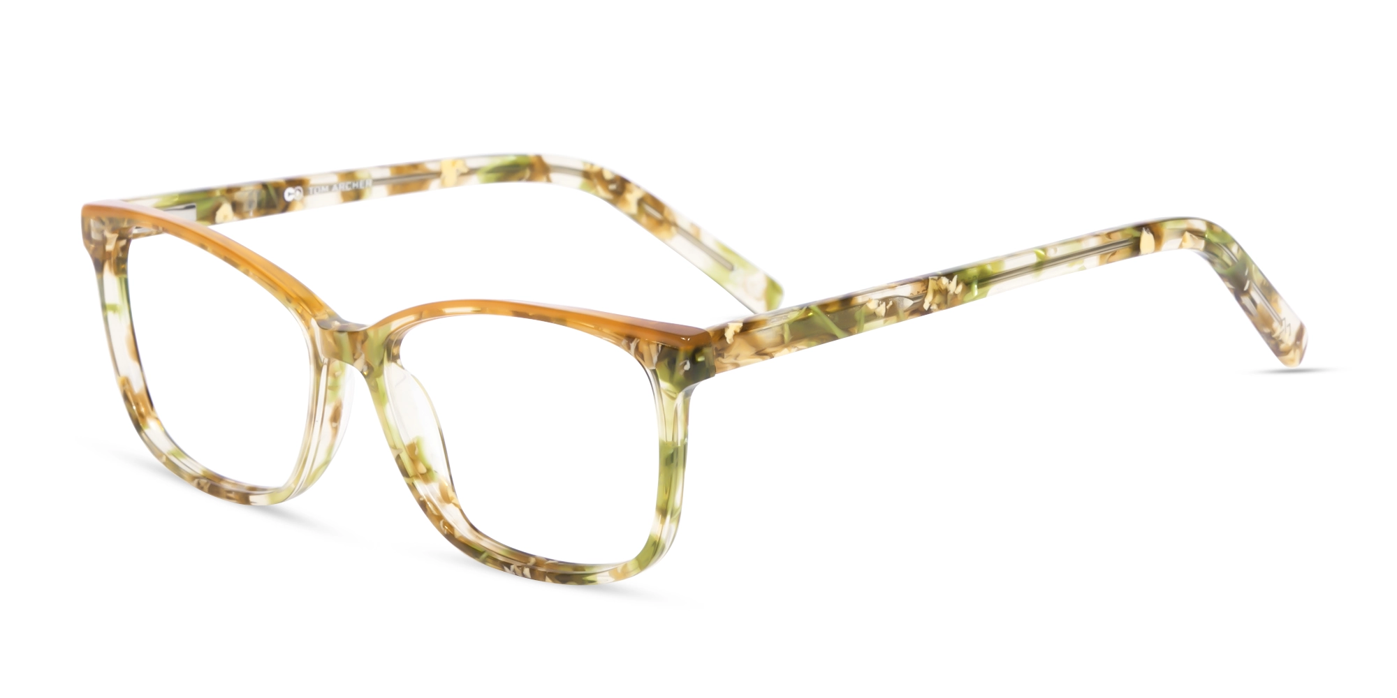 Crystal Green Marble Rectangle Eyeglasses-3
