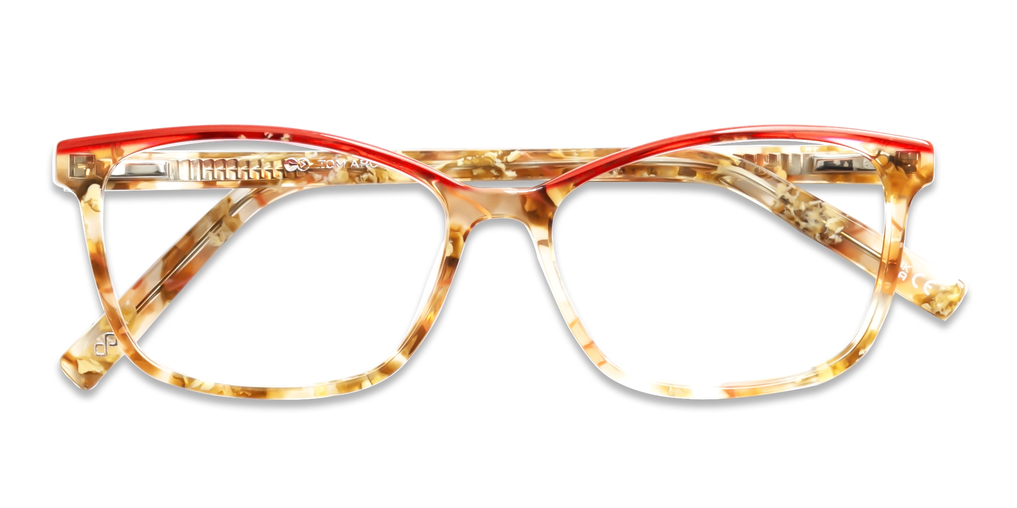 Rose Gold Marble Acetate Rectangle Eyeglasses-6
