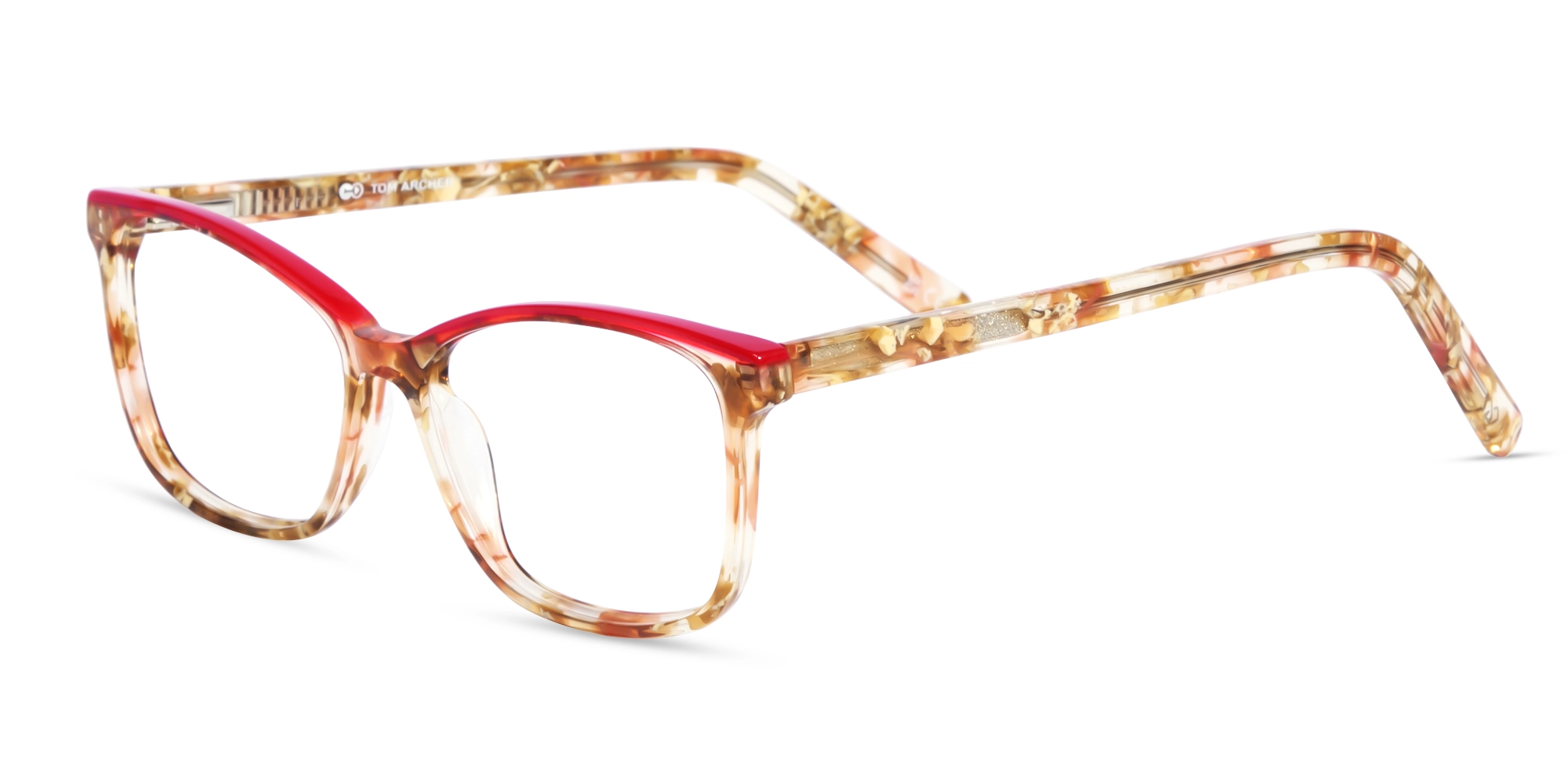 Rose Gold Marble Acetate Rectangle Eyeglasses-3