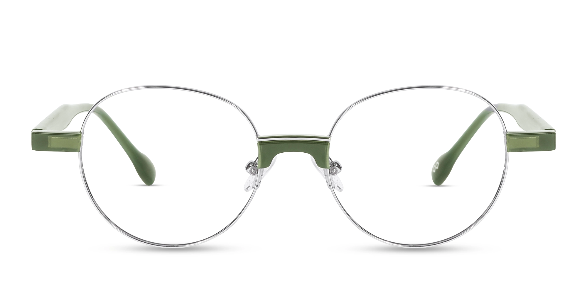Silver Round Full Rim Metal Glasses-1