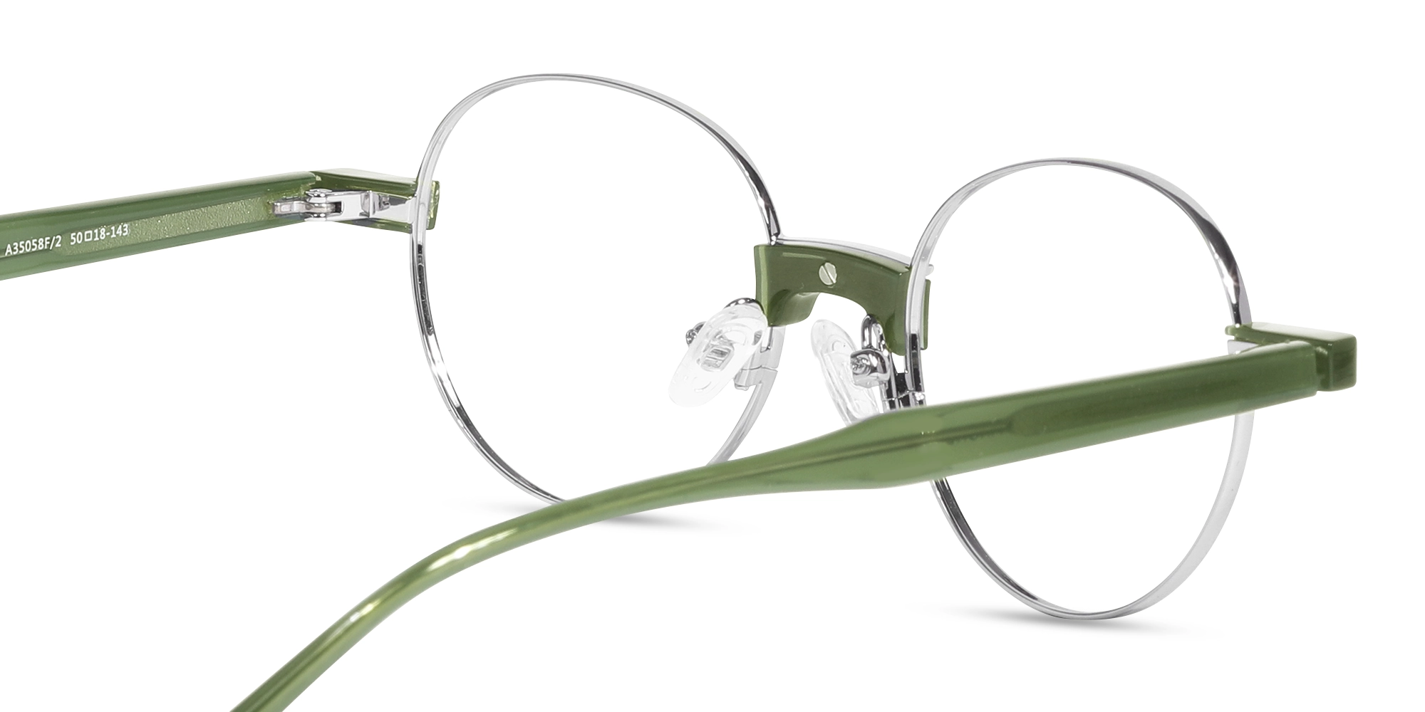 Silver Round Full Rim Metal Glasses-5