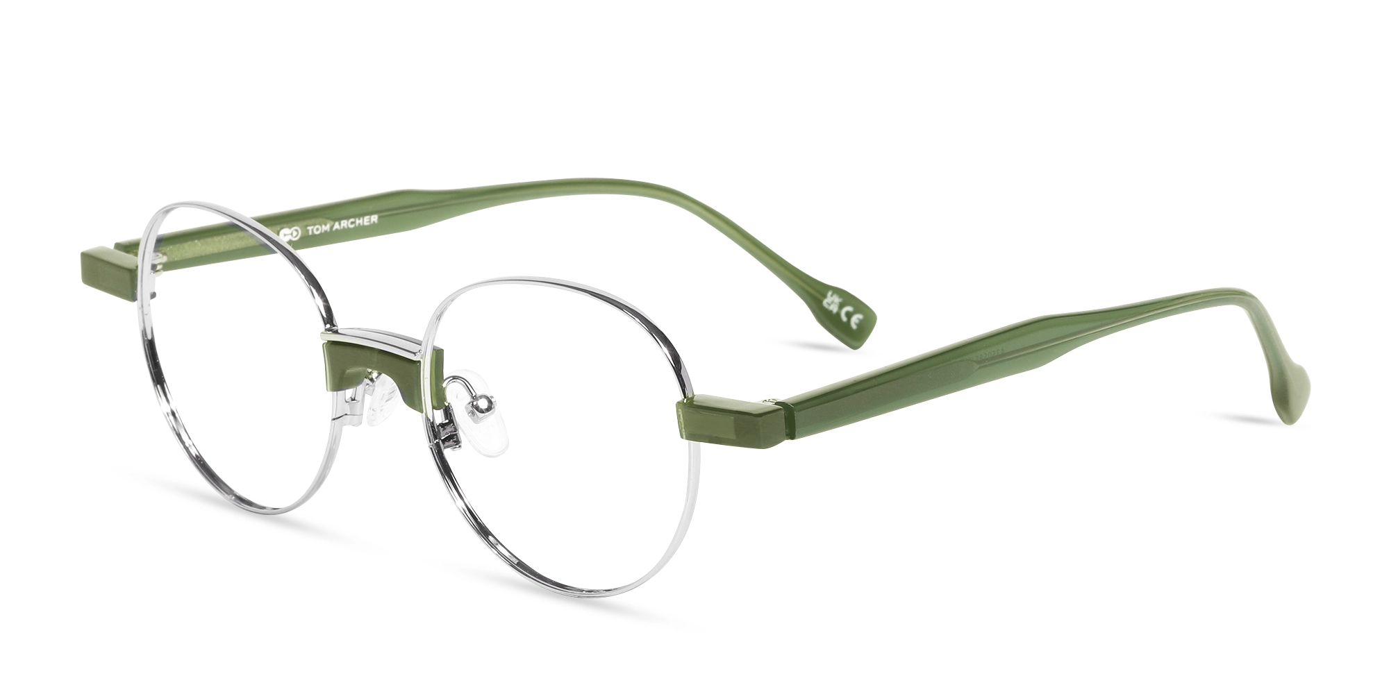Silver Round Full Rim Metal Glasses-3