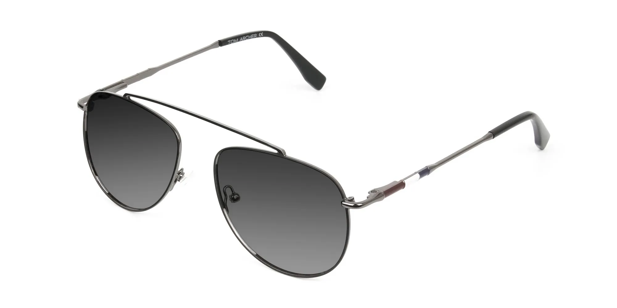 dark-navy-silver-metal-Grey-tinted-pilot-sunglasses-2