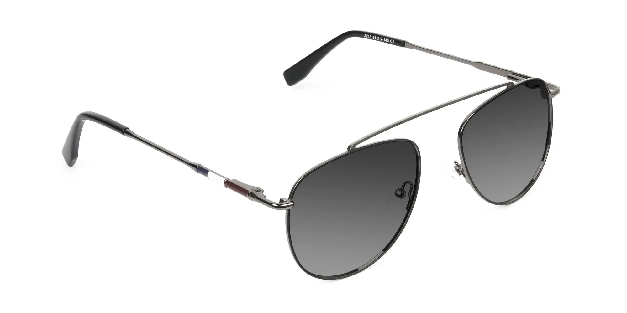 dark-navy-silver-metal-Grey-tinted-pilot-sunglasses-2