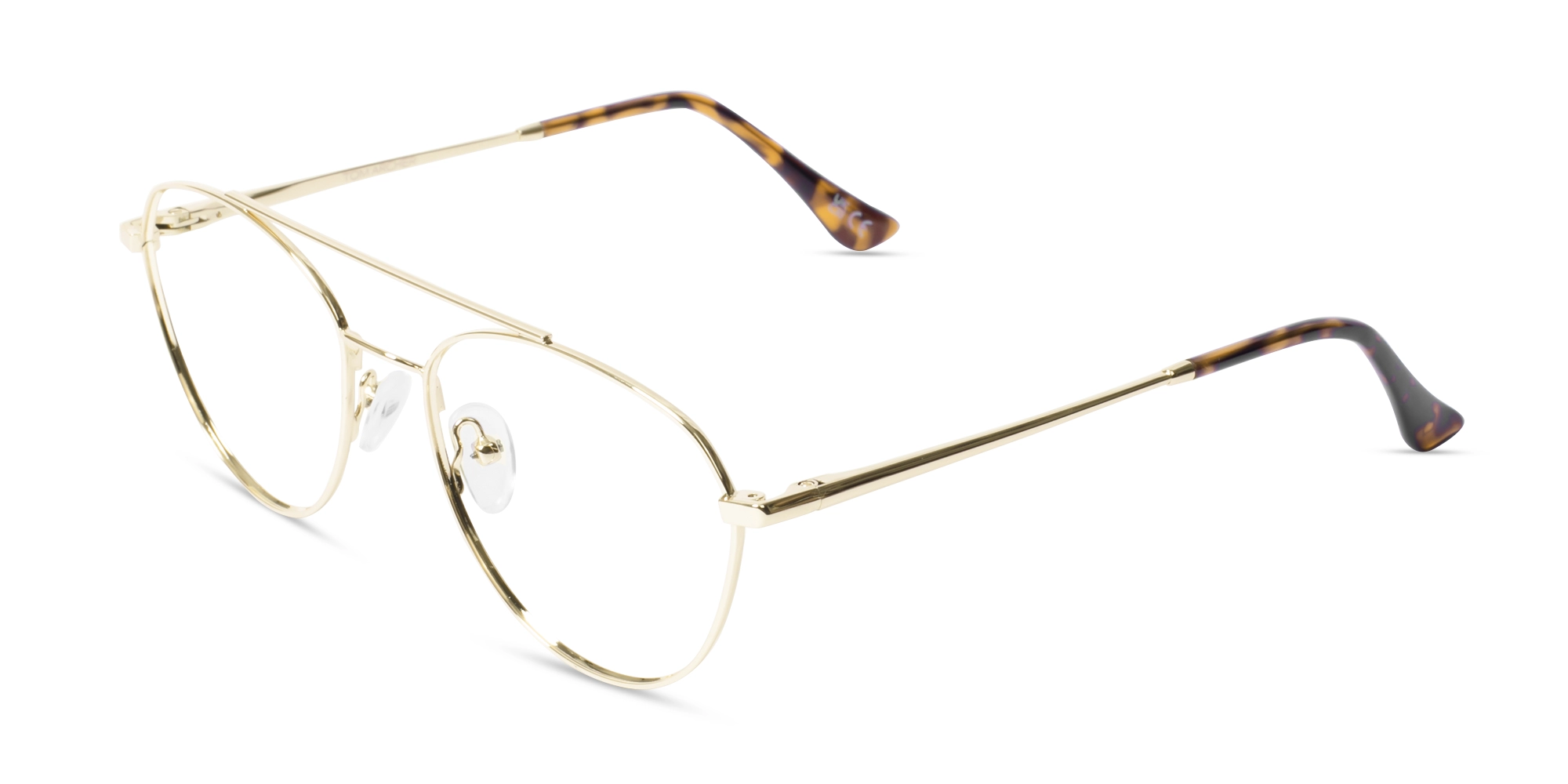 Gold Double Bridge Metal Eyeglasses-3 Gold Double Bridge Metal Eyeglasses-3