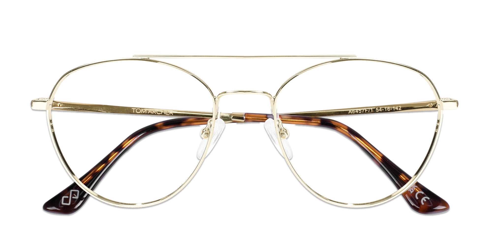 Gold Double Bridge Metal Eyeglasses-6