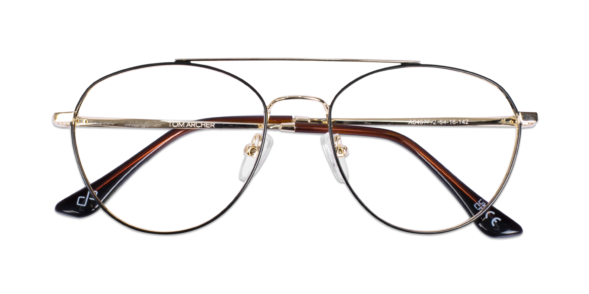 Black Gold Pilot Double Bridge Glasses-6