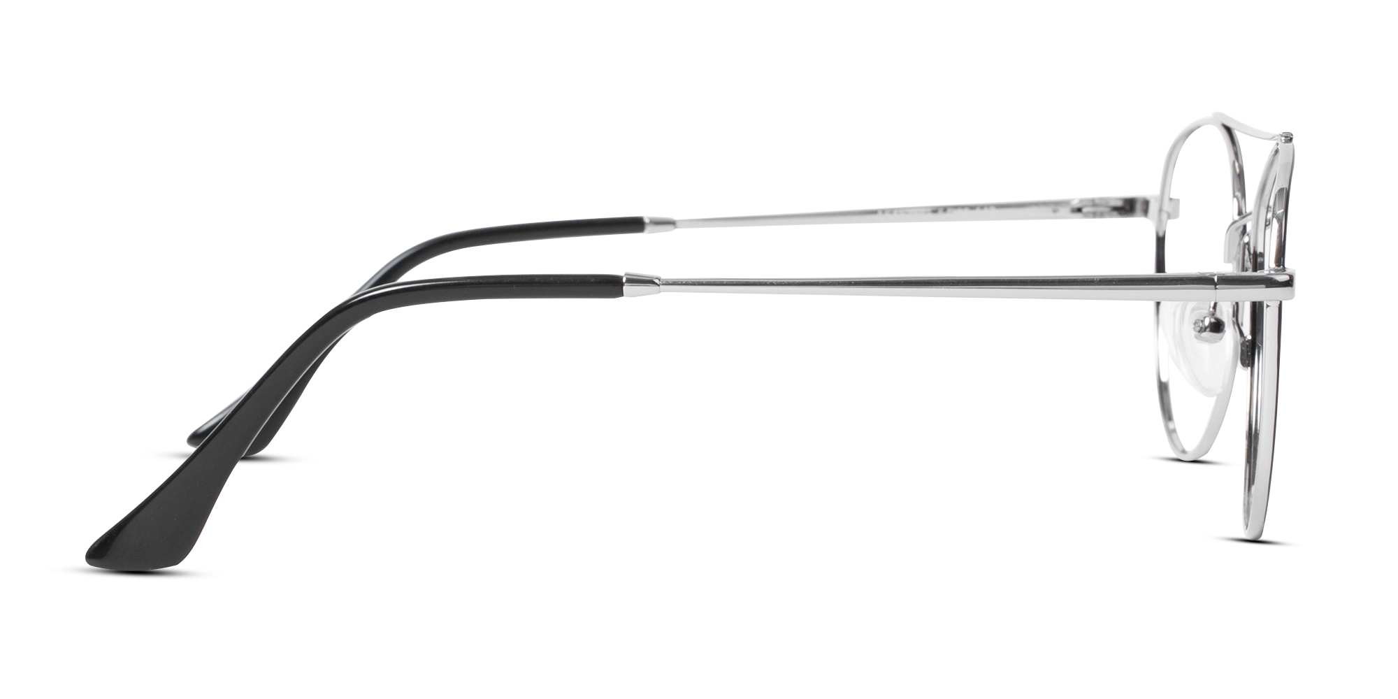 Black & Silver Pilot Double Bridge Glasses -4