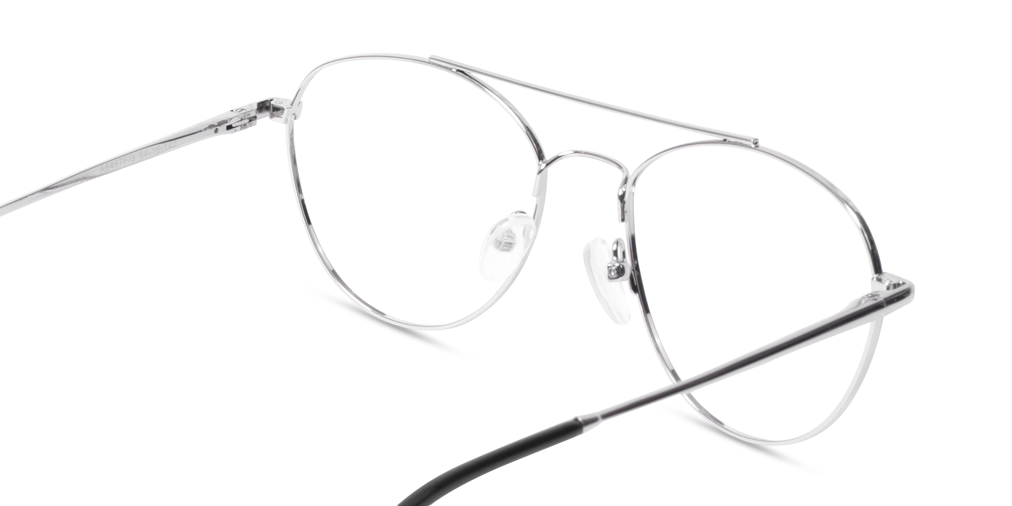 Black & Silver Pilot Double Bridge Glasses -5