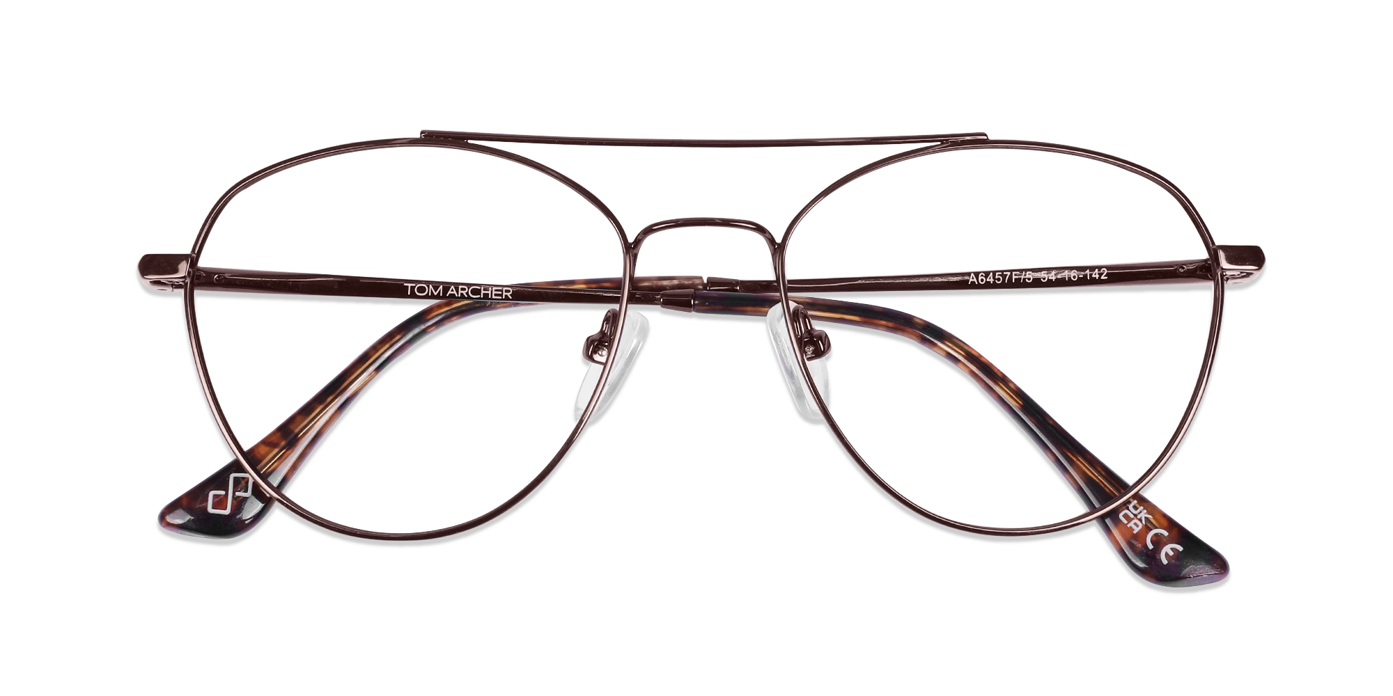 Copper Brown Pilot Double Bridge Glasses-6