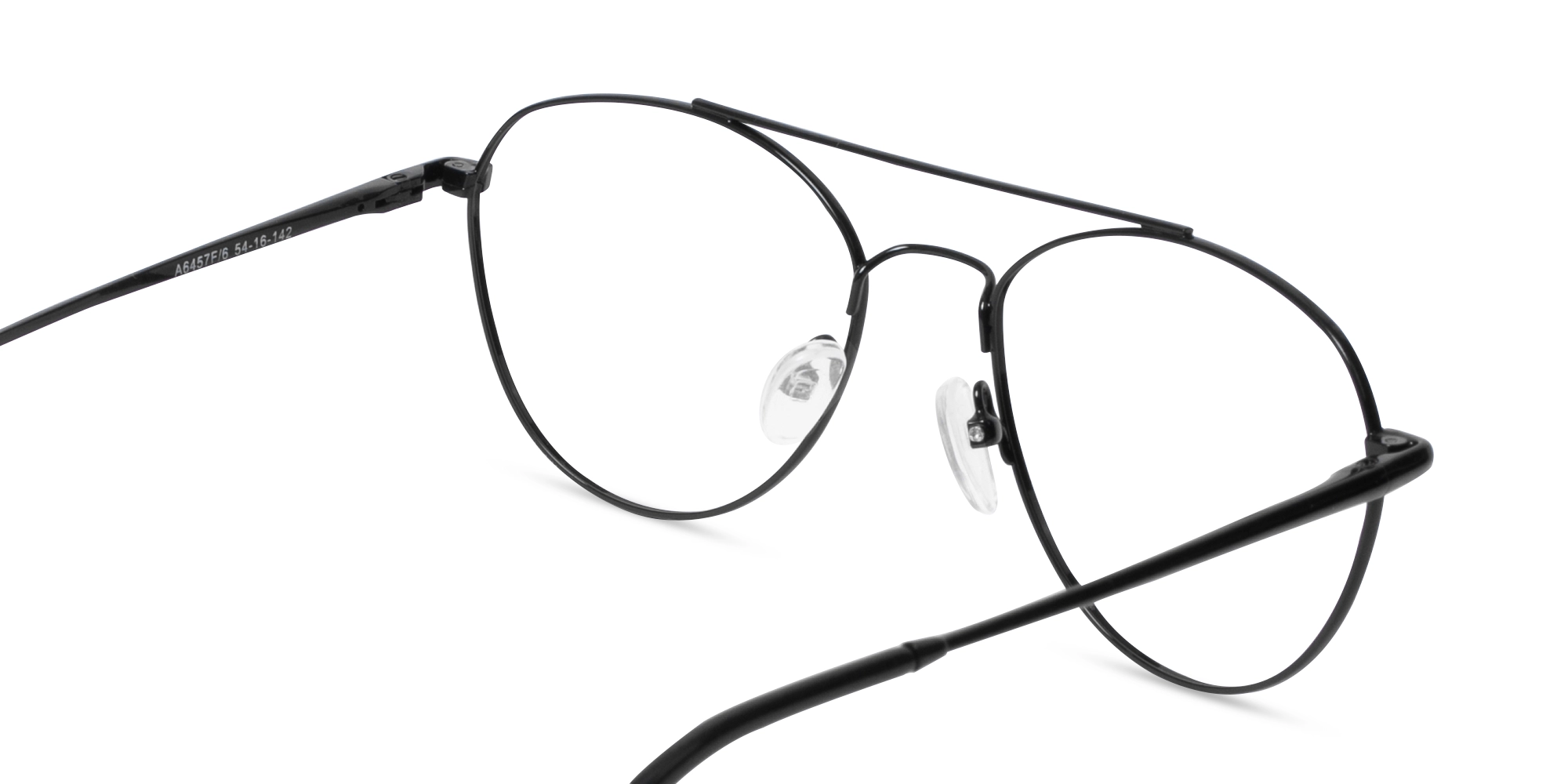 Black Pilot Double Bridge Metal Glasses-5