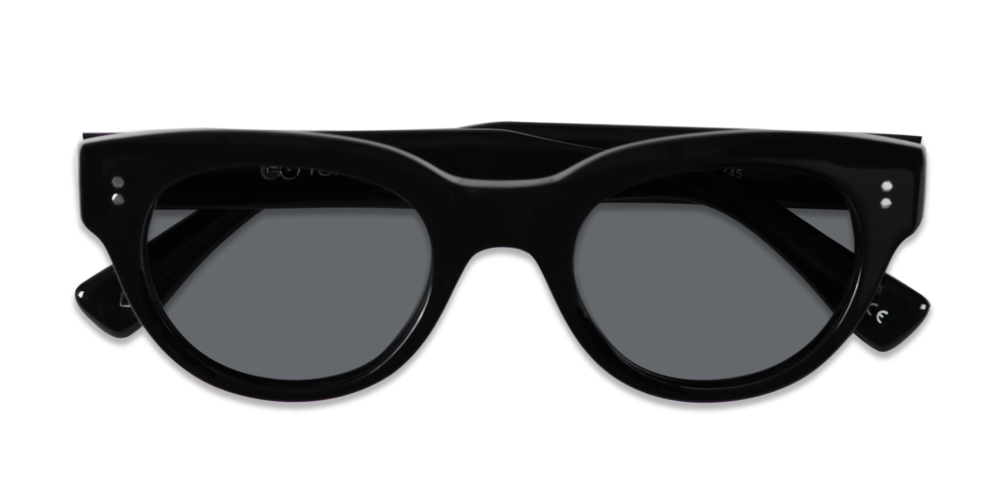 Black Cat-Eye Full Rim Acetate Sunglasses-6