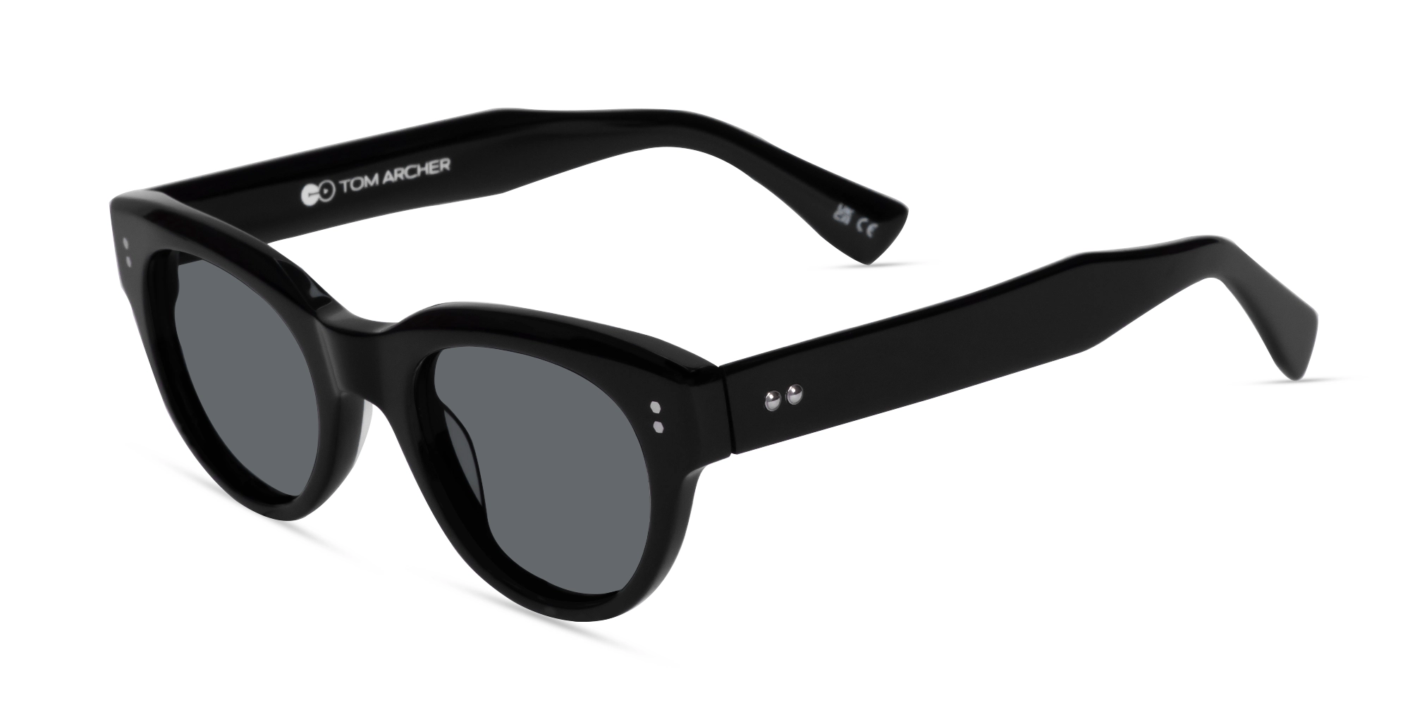 Black Cat-Eye Full Rim Acetate Sunglasses-3