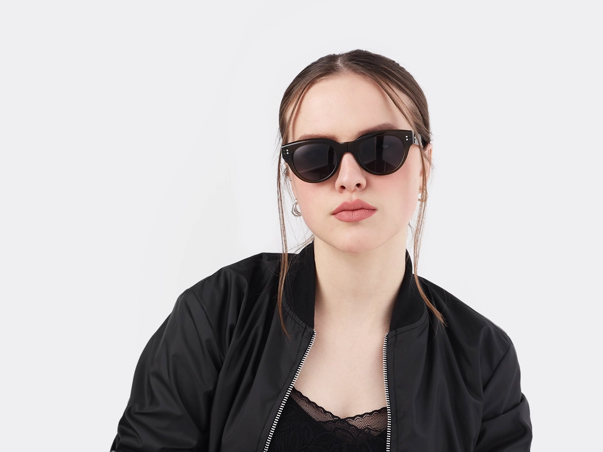 Crystal Olive Green Cat-Eye Sunglasses51