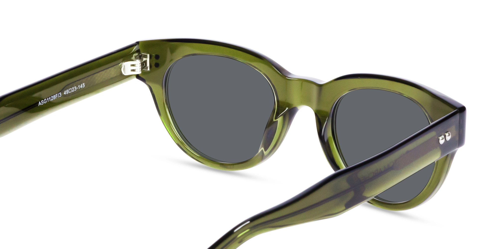 Crystal Olive Green Cat-Eye Sunglasses-5