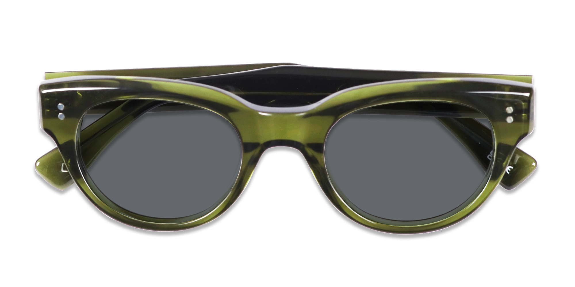 Crystal Olive Green Cat-Eye Sunglasses-6