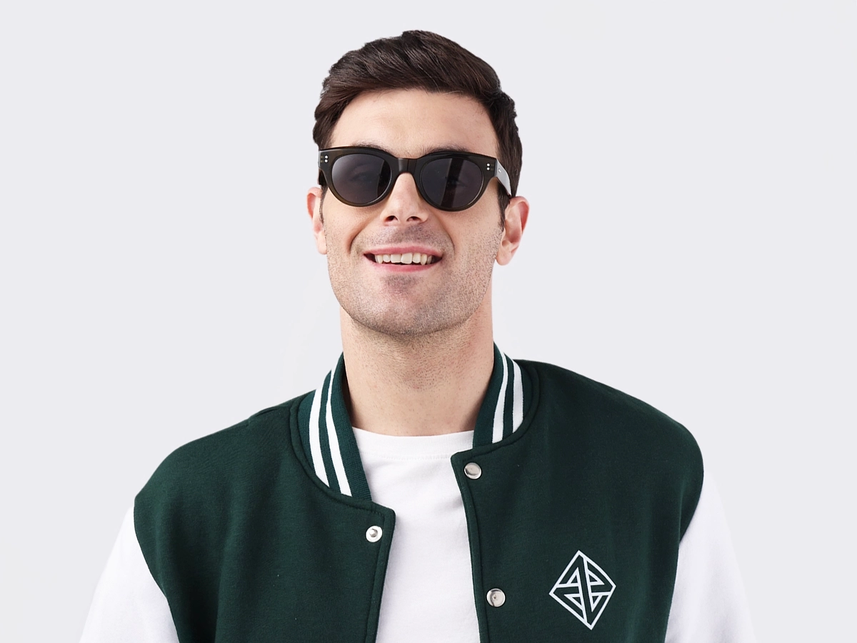 Crystal Olive Green Cat-Eye Sunglasses 41