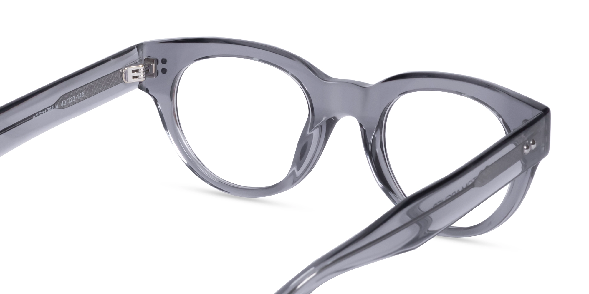 Blueish Grey Cat-eye Oval Glasses-5