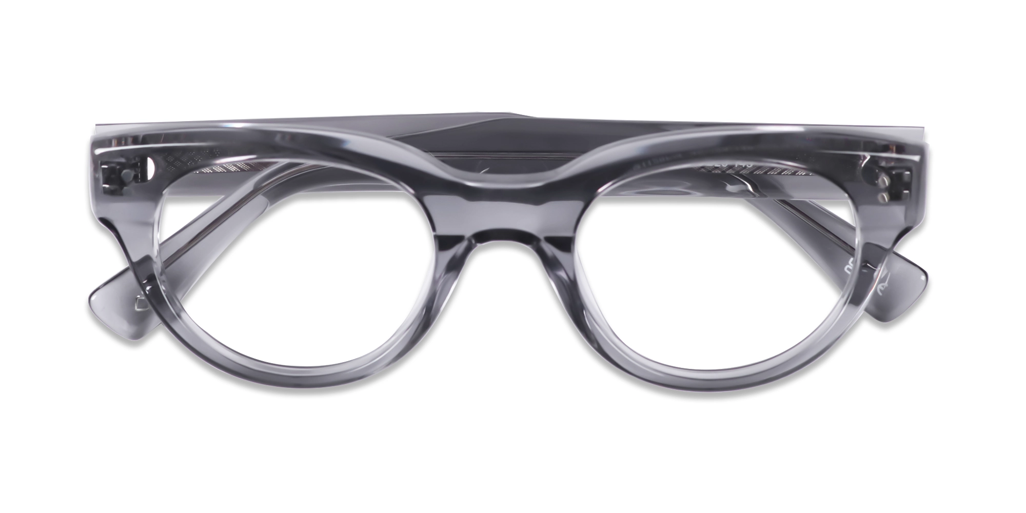 Blueish Grey Cat-eye Oval Glasses-6
