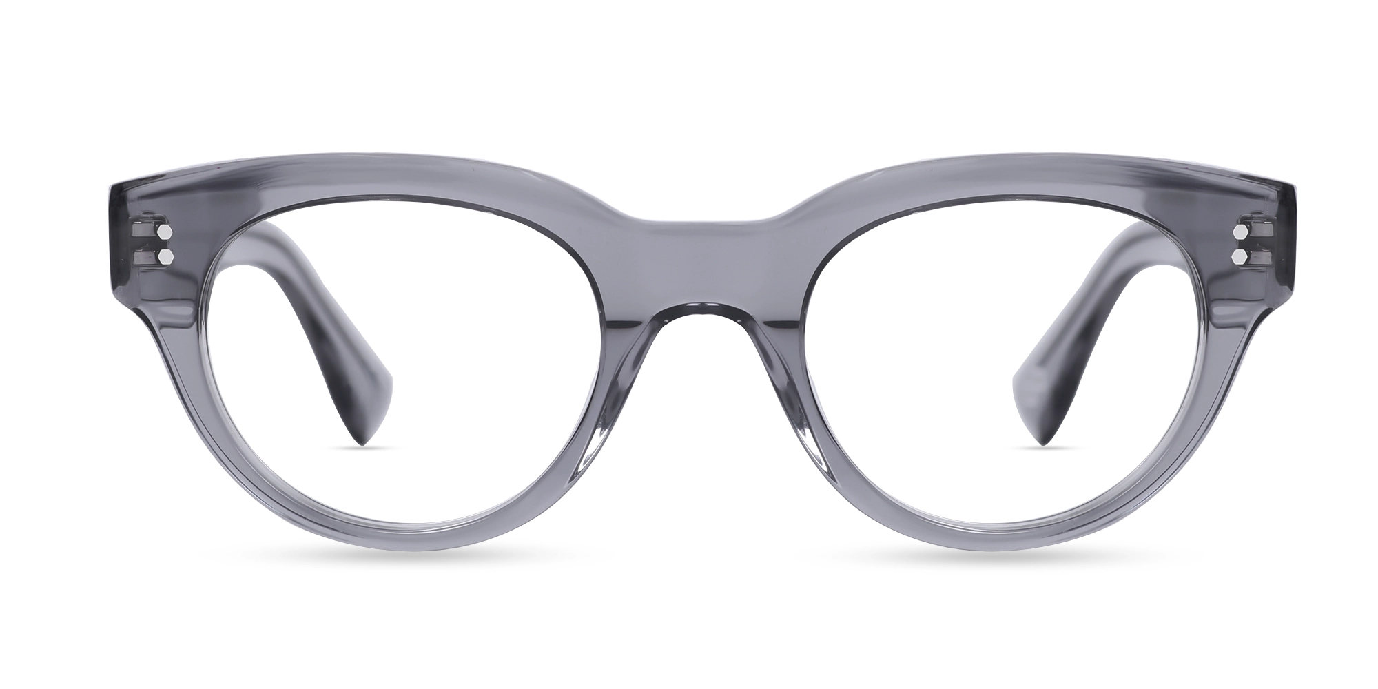 Blueish Grey Cat-eye Oval Glasses-1