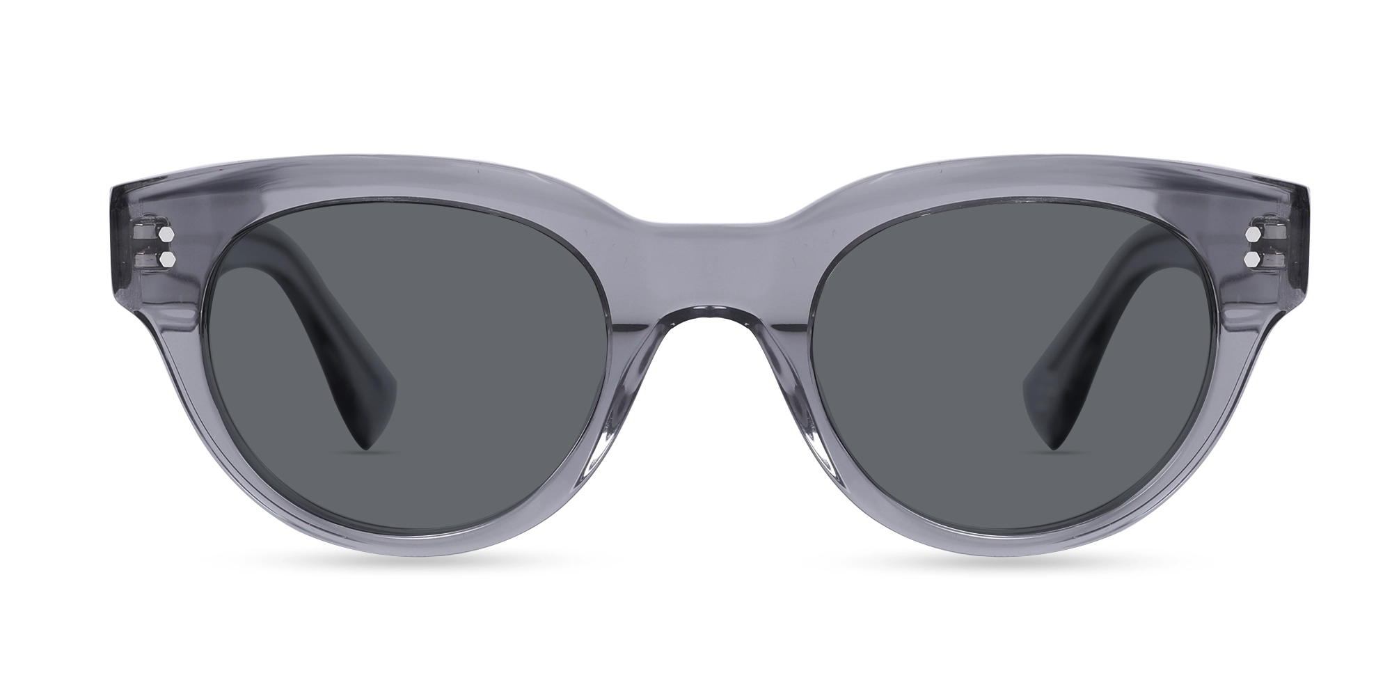 Crystal Blueish Grey Cat-Eye Oval Sunglasses-1 Crystal Blueish Grey Cat-Eye Oval Sunglasses-1