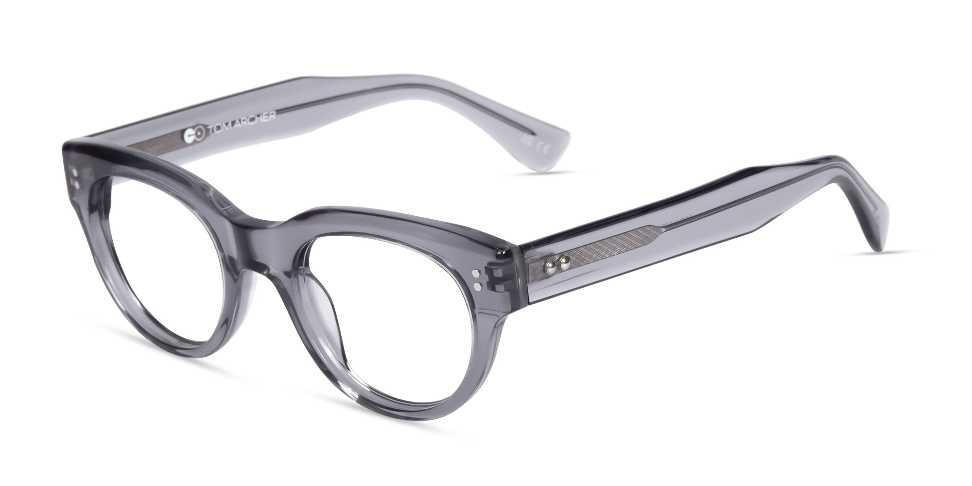 Blueish Grey Cat-eye Oval Glasses-3