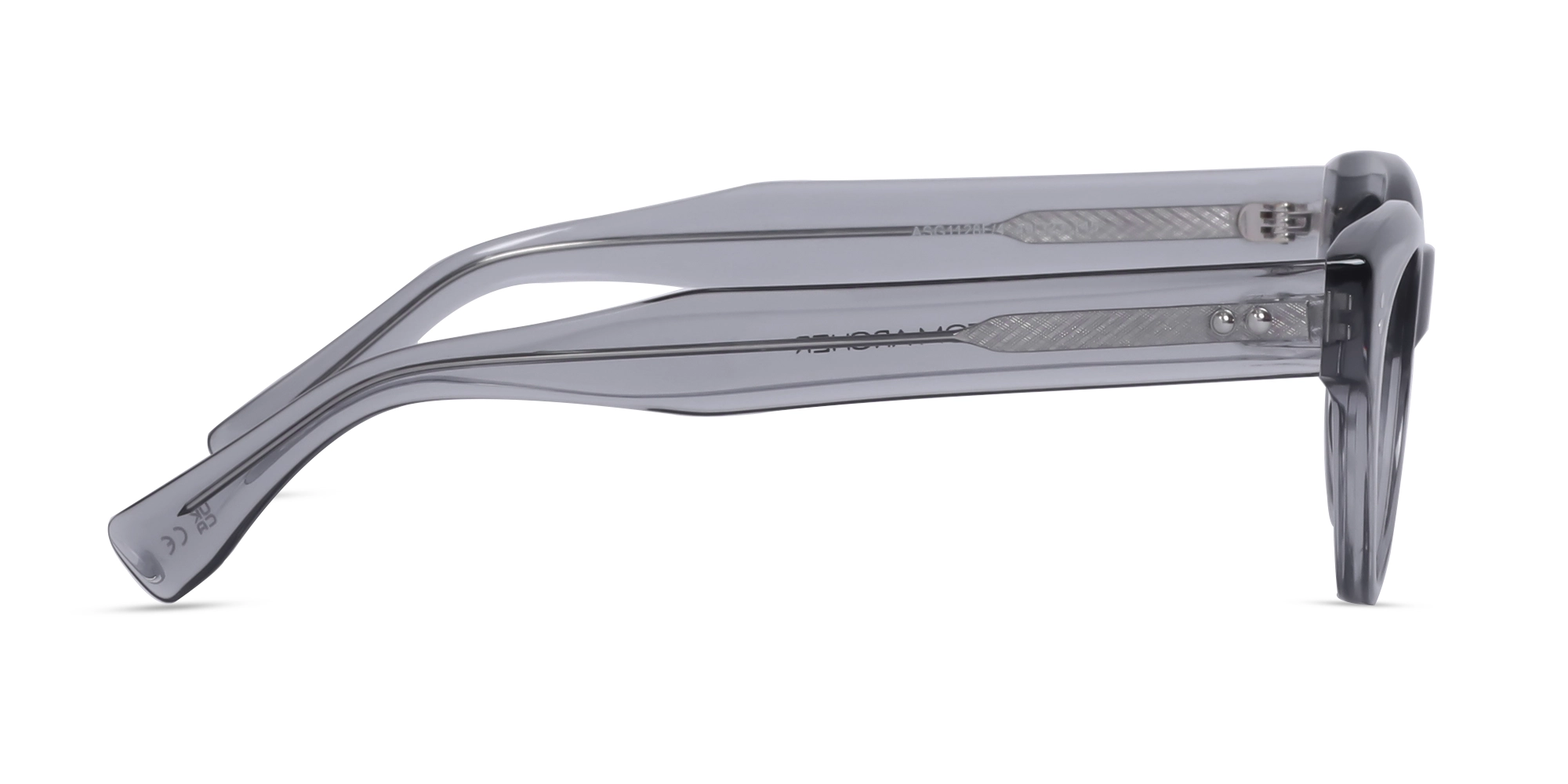 Blueish Grey Cat-eye Oval Glasses-4