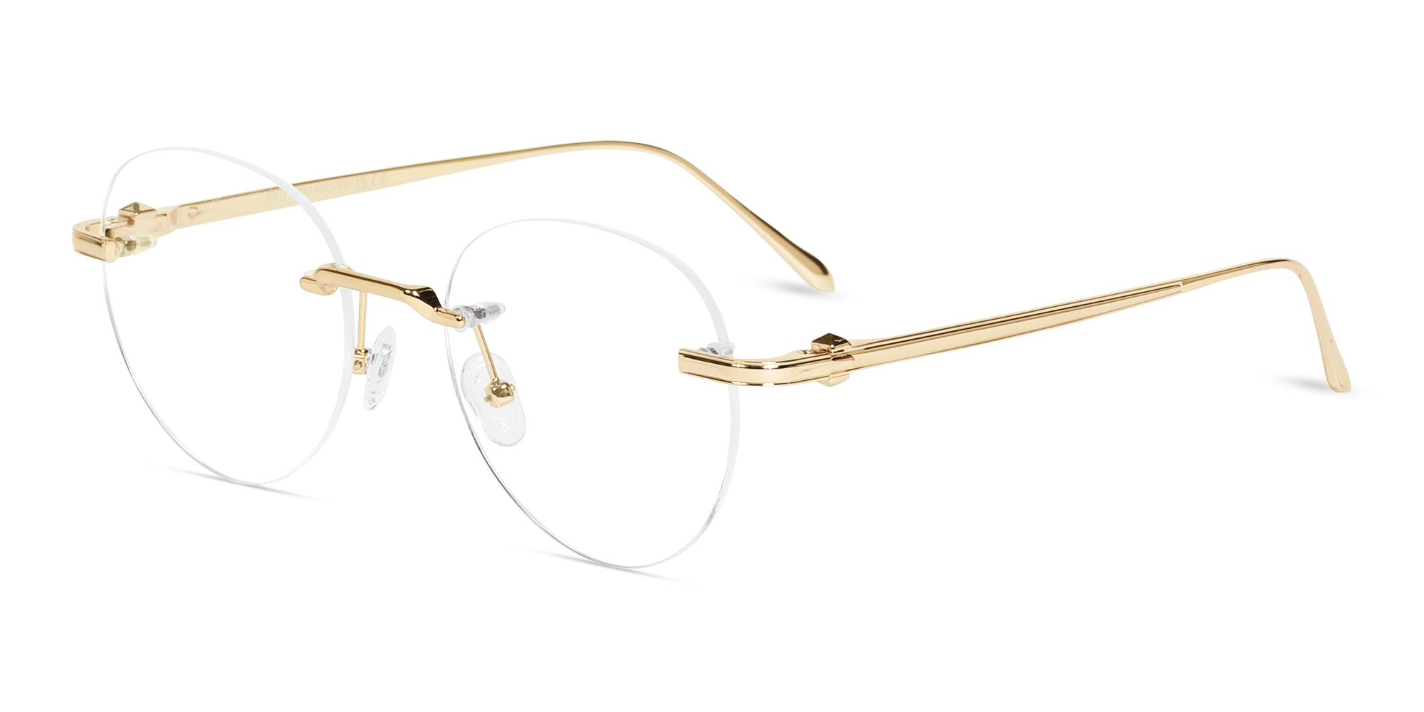 Round Gold Rimless Eyeglasses 3